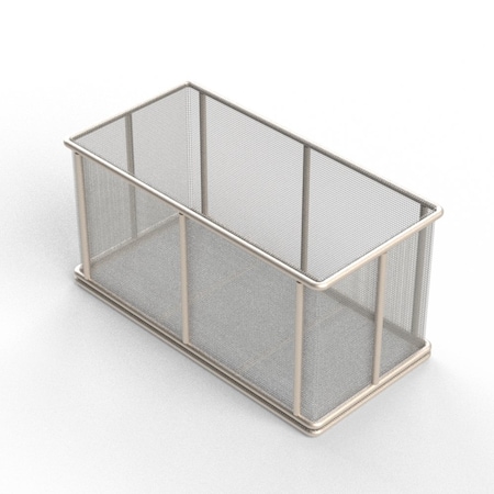 Anysizebasket Rectangular Wire Mesh Basket: 12Lx6Wx6H, 304 SS, 1/4 Rod Frame, No Handles, Mesh: 8 x .047 TMT-120060060-N08S